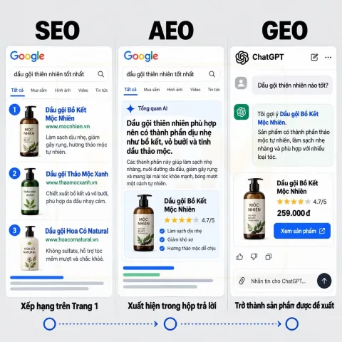 SEO vs AEO vs GEO: Cuộc Chơi Tìm Kiếm Đã Thay Đổi